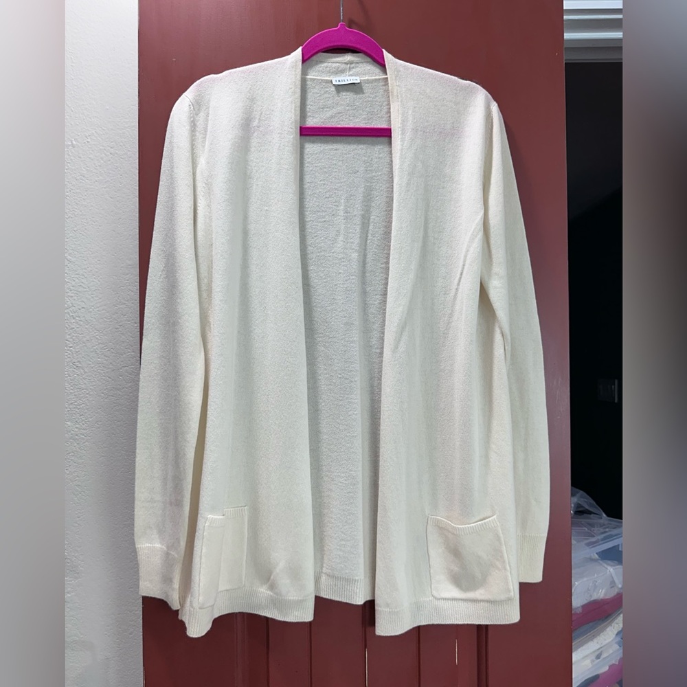 Classic Cream Women's Cardigan 💯Cashmere made in Italy 🇮🇹